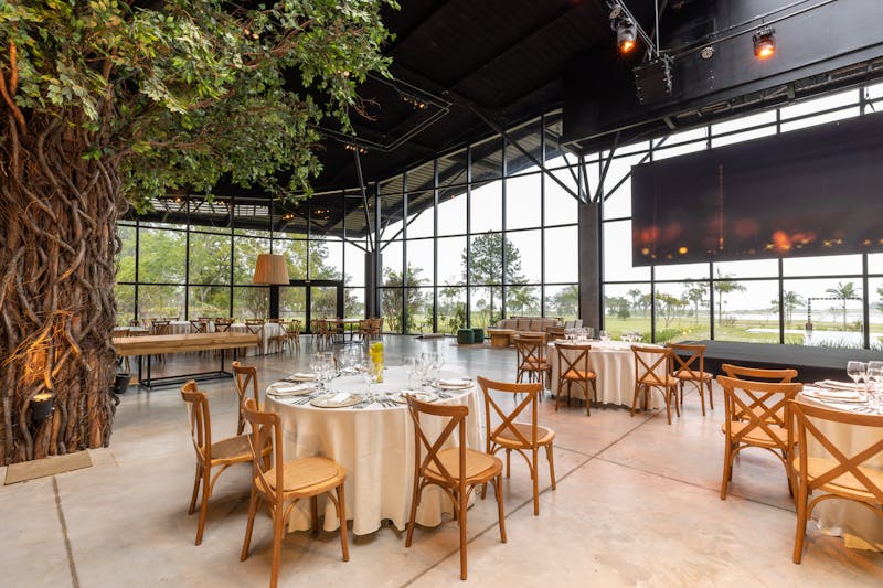 Chuys restaurant set up for a corporate gathering